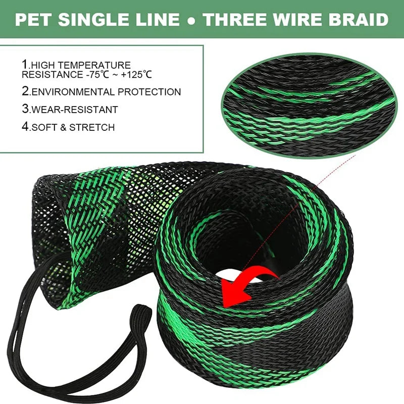 8 x Fishing Rod Sleeves Braided Mesh Rod Sleeve