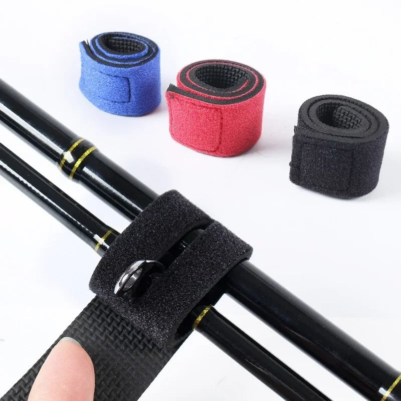 10pcs Fishing Rod Tie Holder Strap Belt Tackle Elastic Wrap Band Pole Holder Fastener Ties Outdoor Fishing Tools Accessories